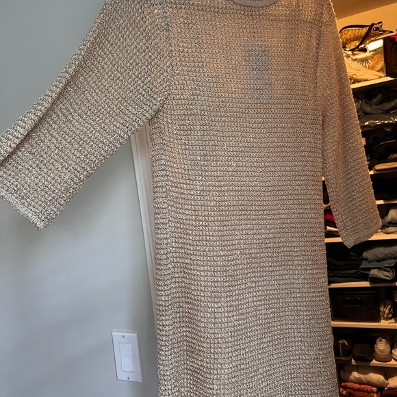Zara Knit gold Dress with metallic threading - Picture 2 of 2